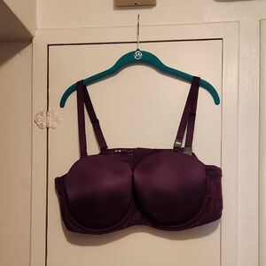 Elegant Strapless Multiway 360° Back Smoothing Tech Purple Lace Underwire Bra